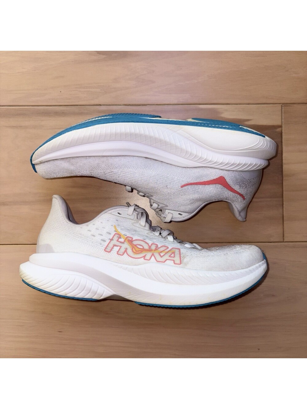 Hoka One One Mach 6 Womens Size 8D Green Blue Athletic Running Shoes Sneakers - Picture 2 of 8